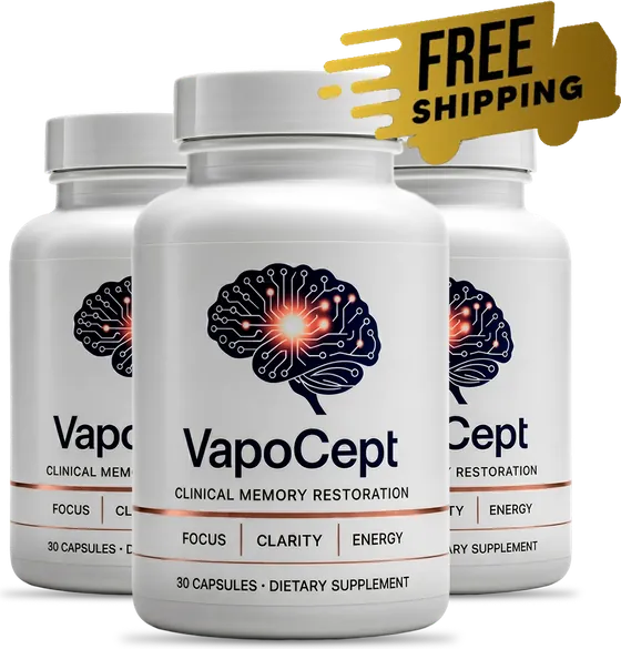 VapoCept 3-bottle kit with free US shipping, a 90-day supply