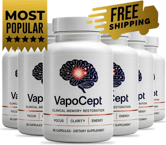VapoCept 6-bottle kit, the most popular option, a 180-day supply with free US shipping